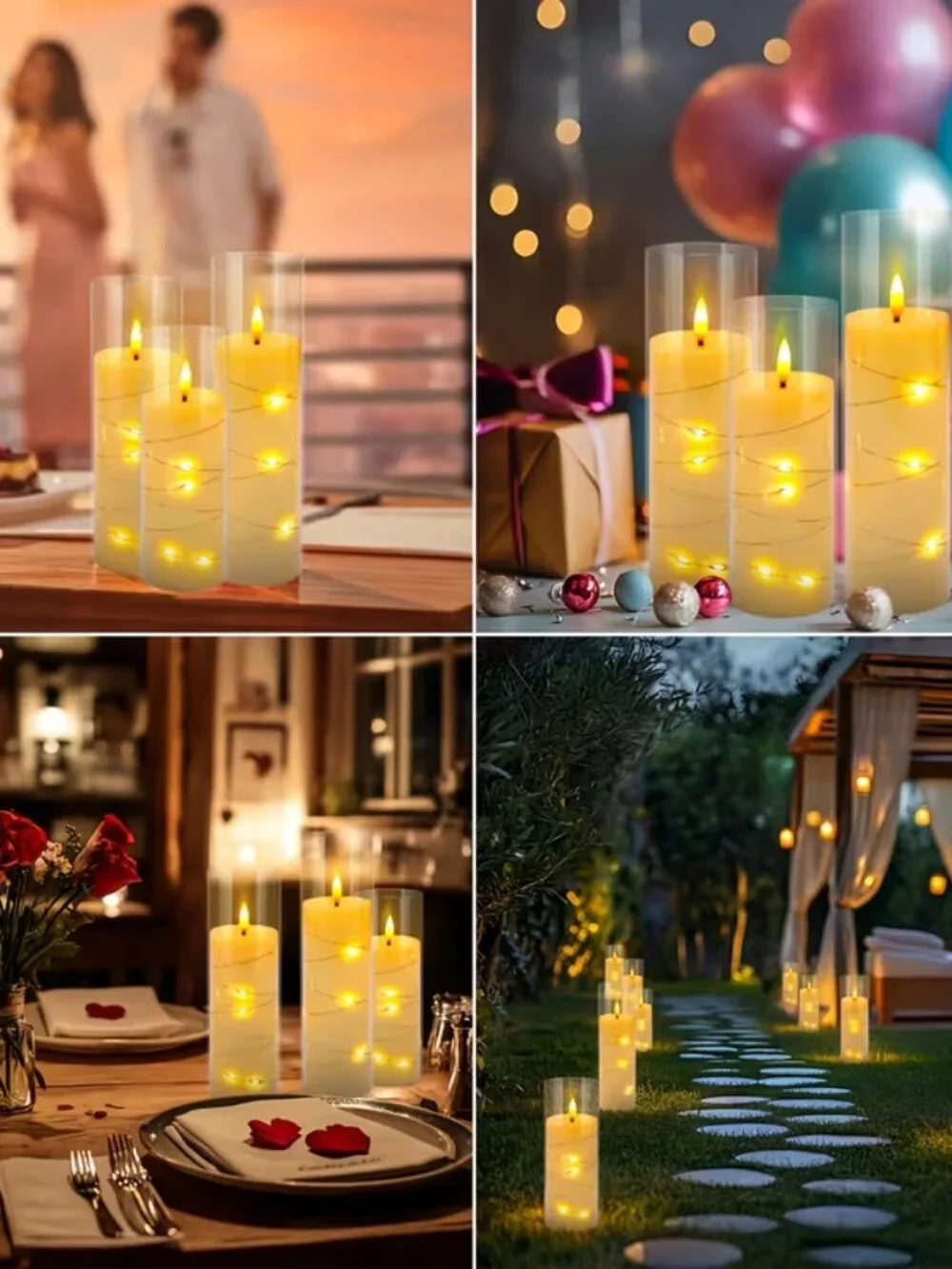 3 pc Flameless Candle Set with Remote/Timer Control - New
